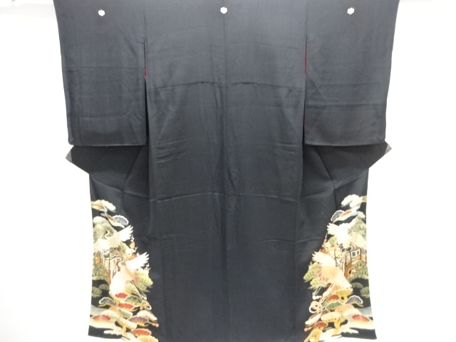 アンティーク　錦紗御所車に松鶴模様留袖